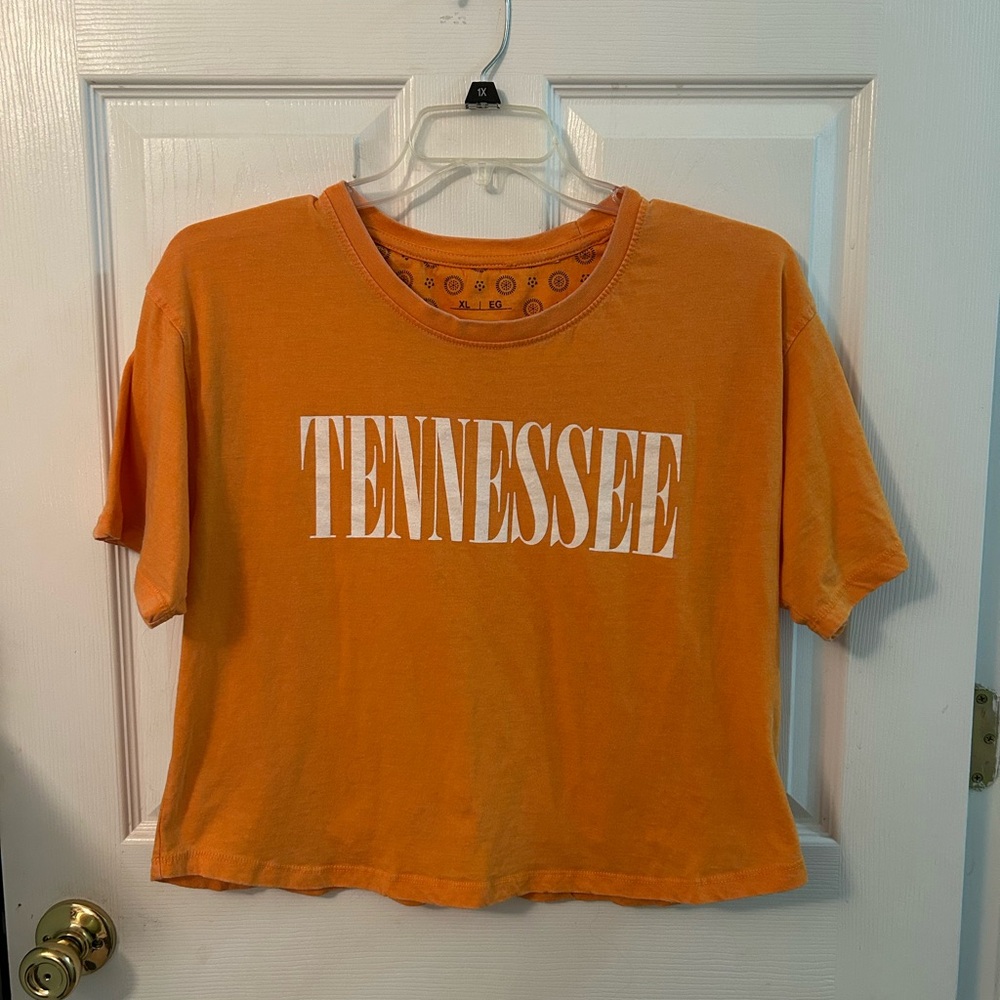 Pressbox Orange Tennessee Short Sleeve Crop Tee